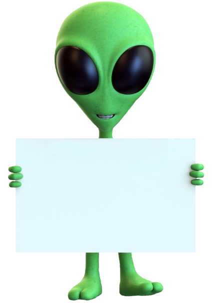 alien with bord